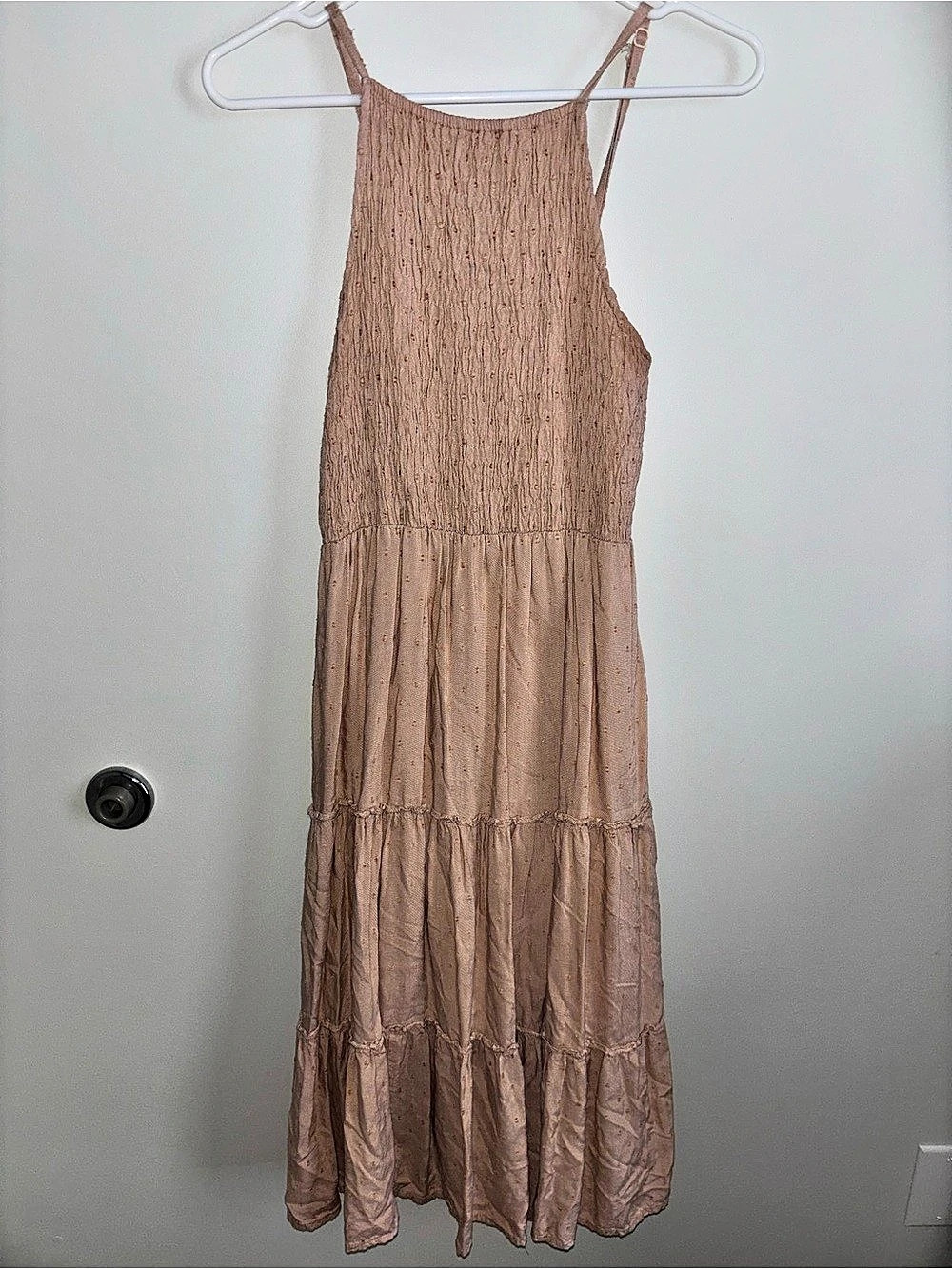 Sim & Sam Maxi Smocked Dress in Pink Size Medium